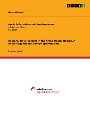 cover image of Regional Development in the Rhine-Neckar Region. a knowledge-based strategy optimization